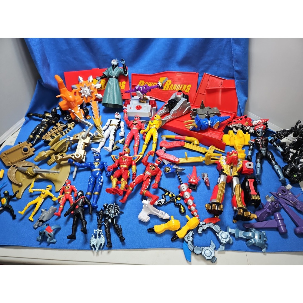 Vintage Bandai Power Rangers Action Figures Anklozord & Parts Lot
